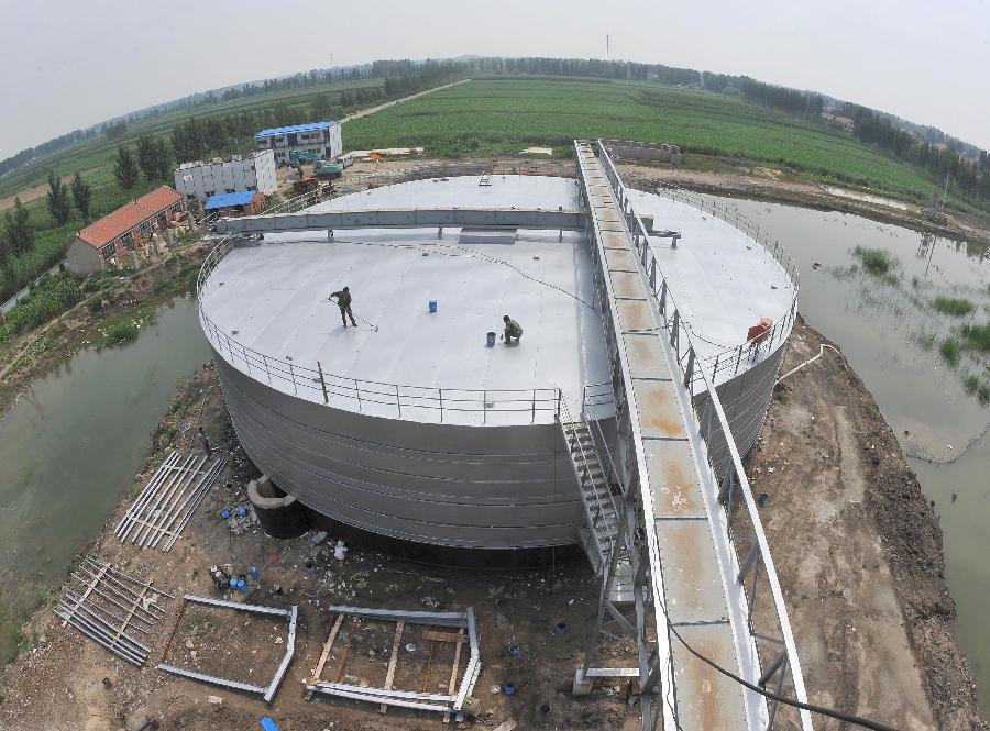 #（社会）（1）河北唐山大型纯秸秆沼气发酵池主体完工